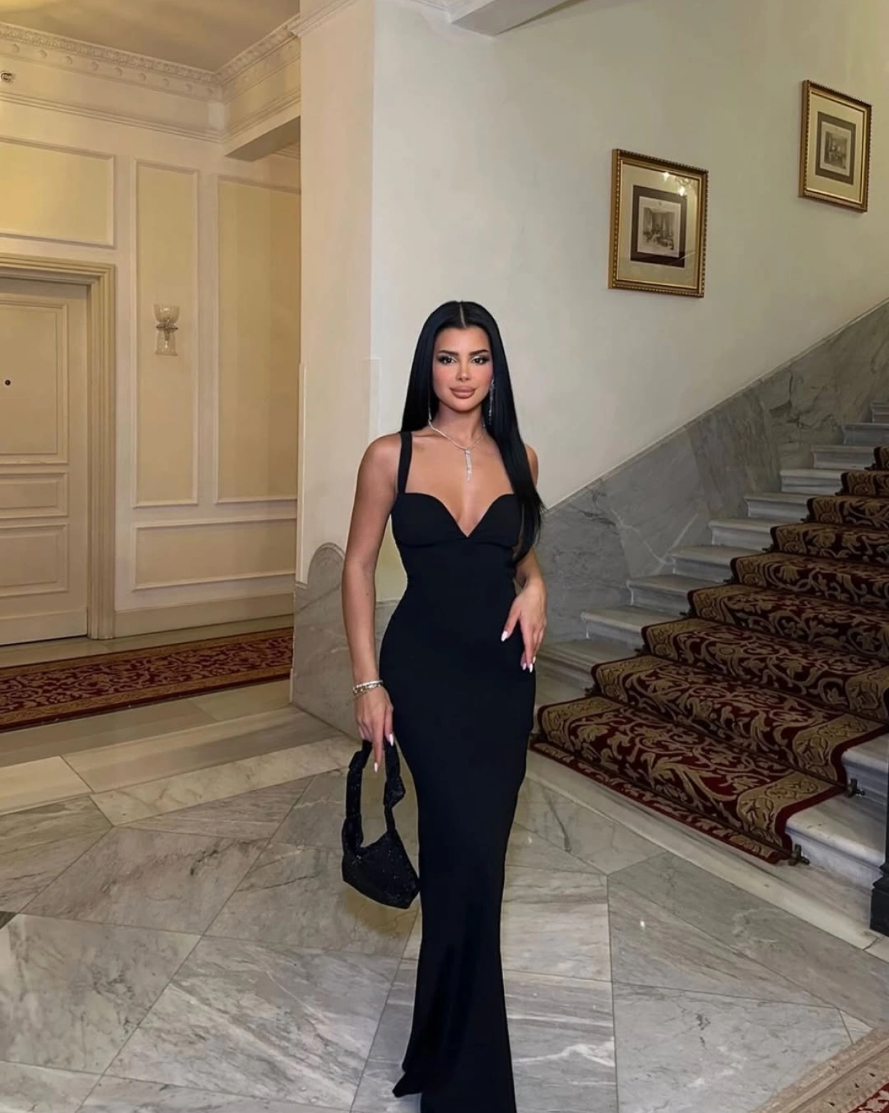 Rochie lunga Nicolle Negru 