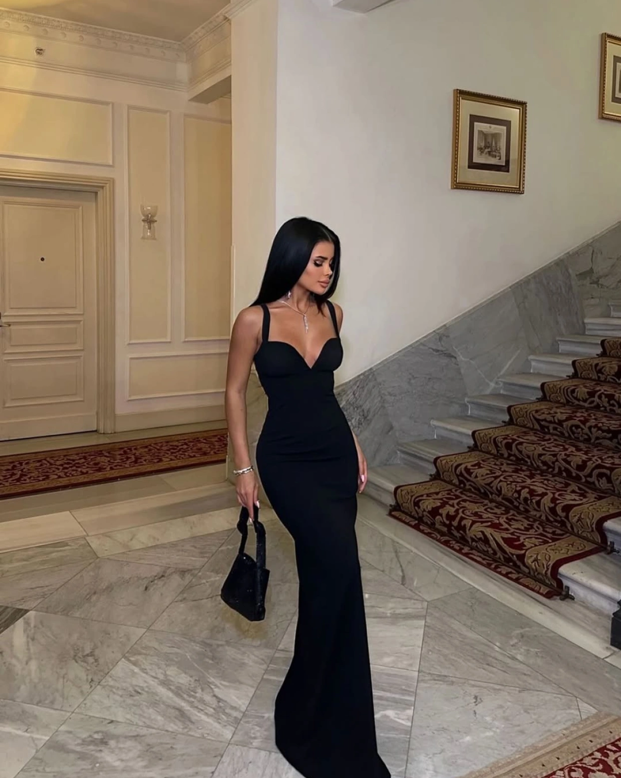 Rochie lunga Nicolle Negru 