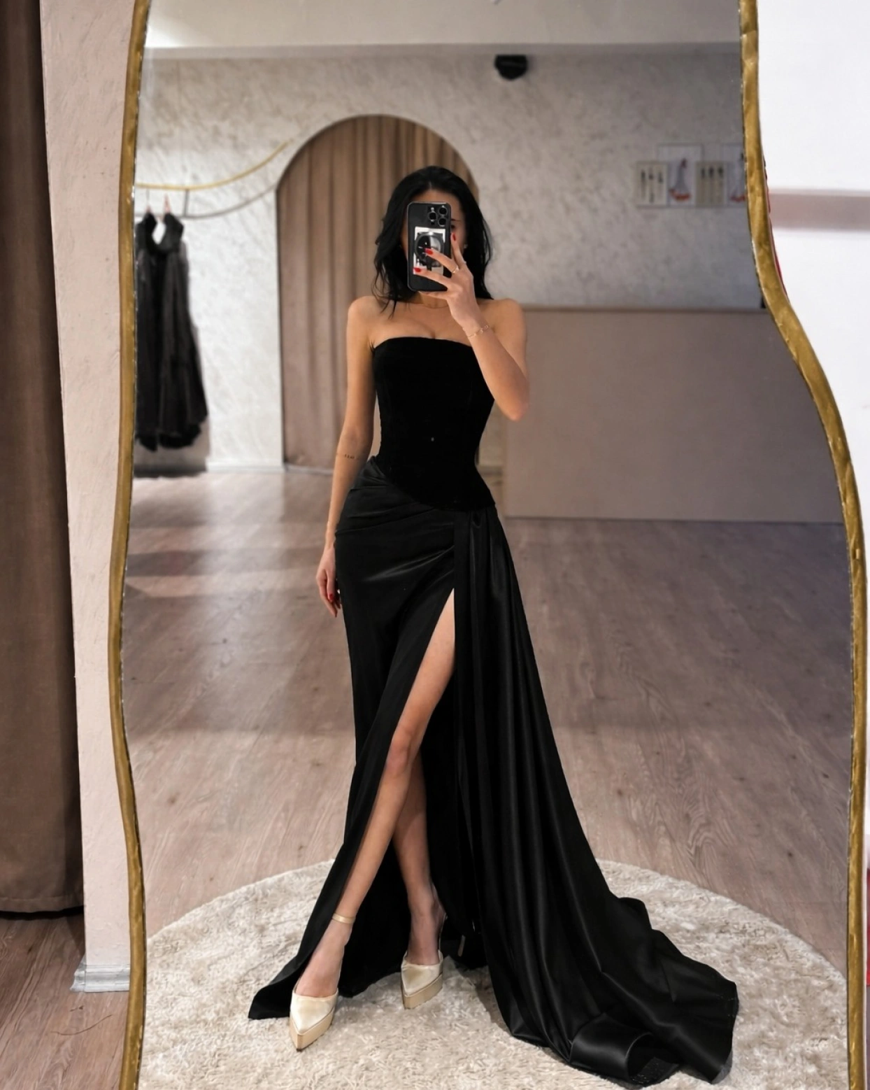 Rochie lunga Noemi din 2 piese Negru