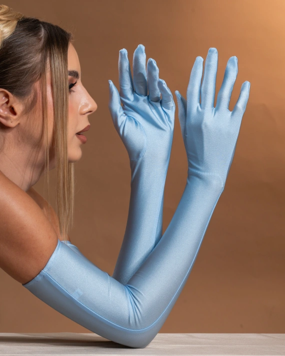 Manusi Lycra Satinata Bleu