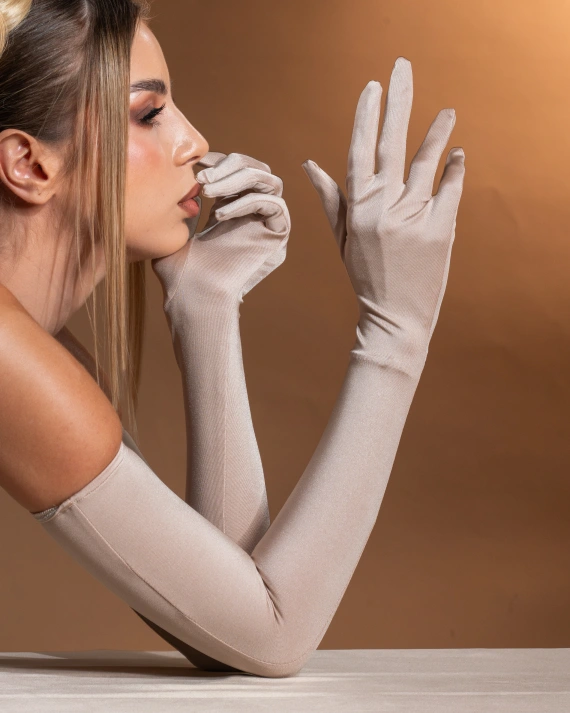 Manusi Lycra Satinata Crem