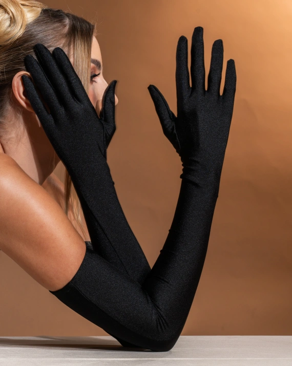 Manusi Lycra Satinata Negru