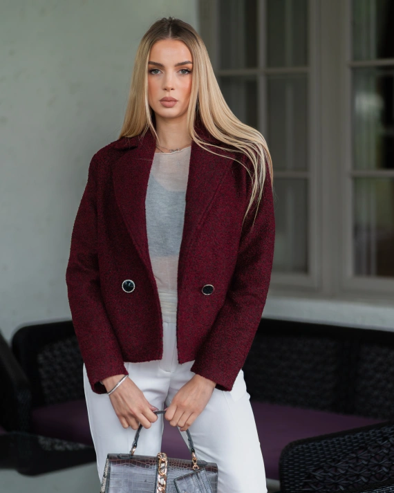 Jacheta Alma Grena inchidere cu nasturi captusit pe interior