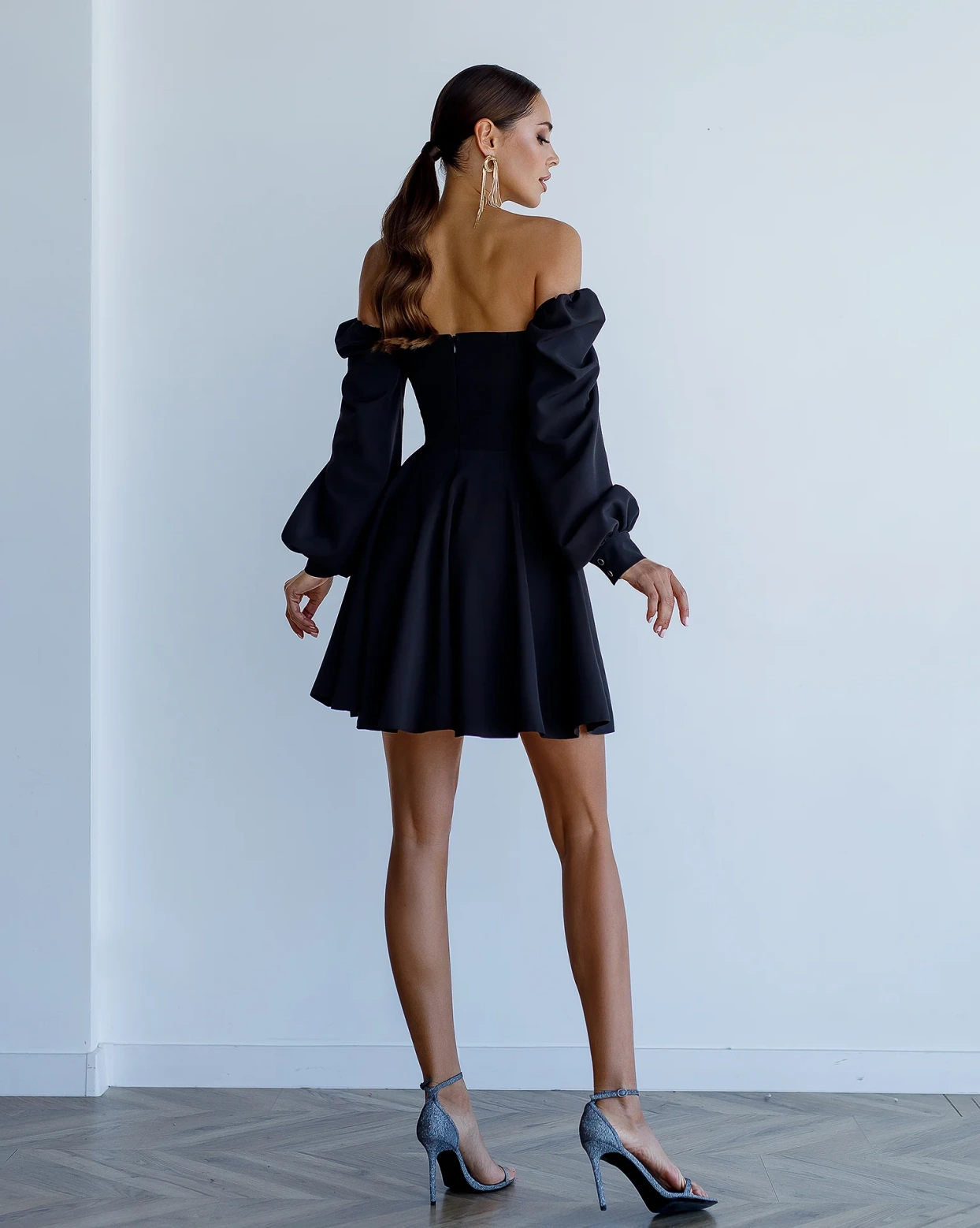 Rochie scurta Kylie Negru cupe corset