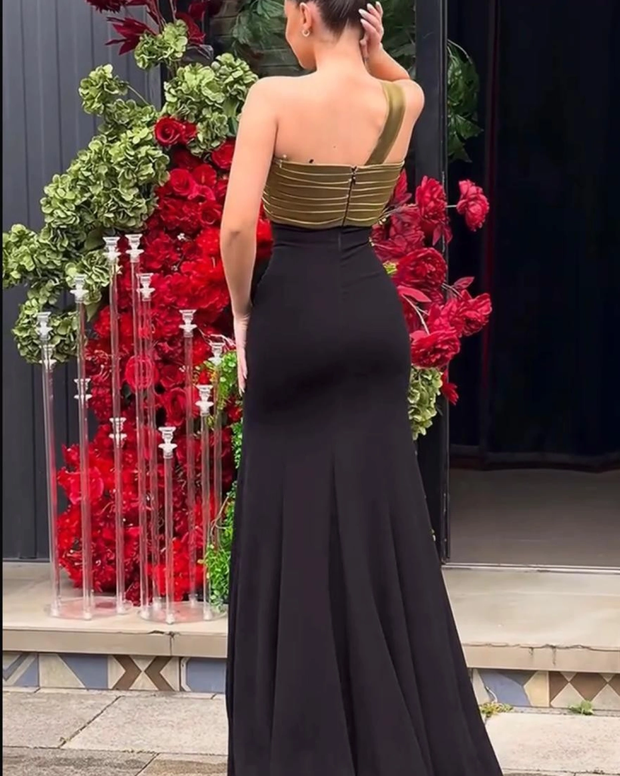 Rochie lunga Marbell cu design floral