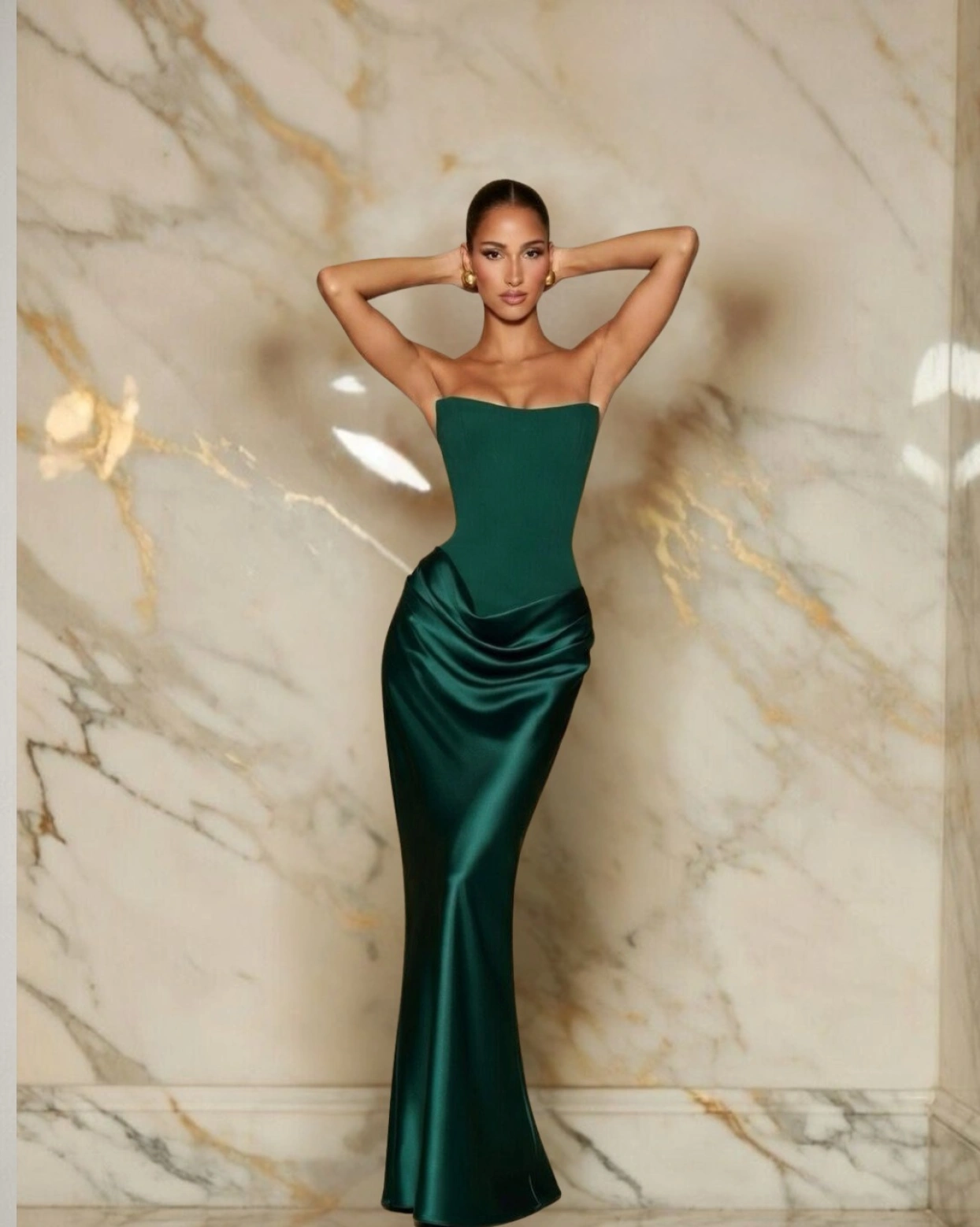 Rochia Alessia Verde corset 