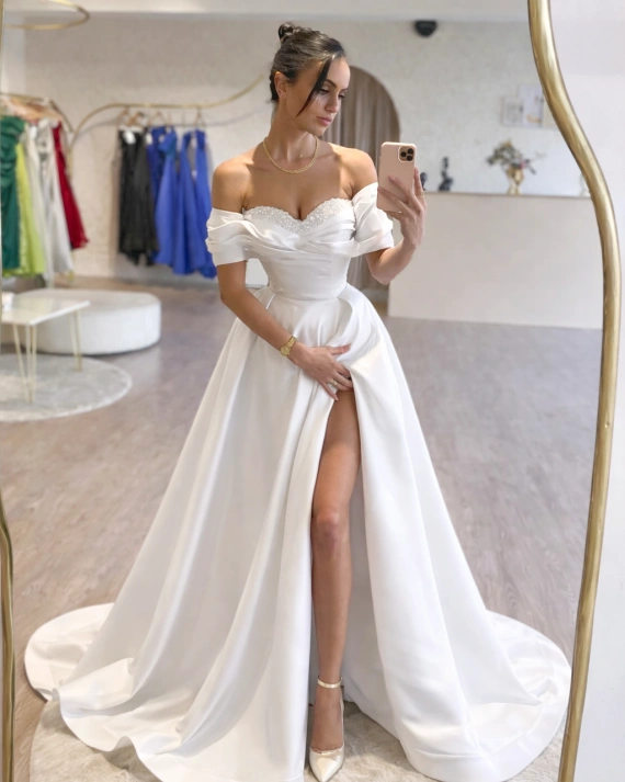 Rochie lunga Caterina Alb