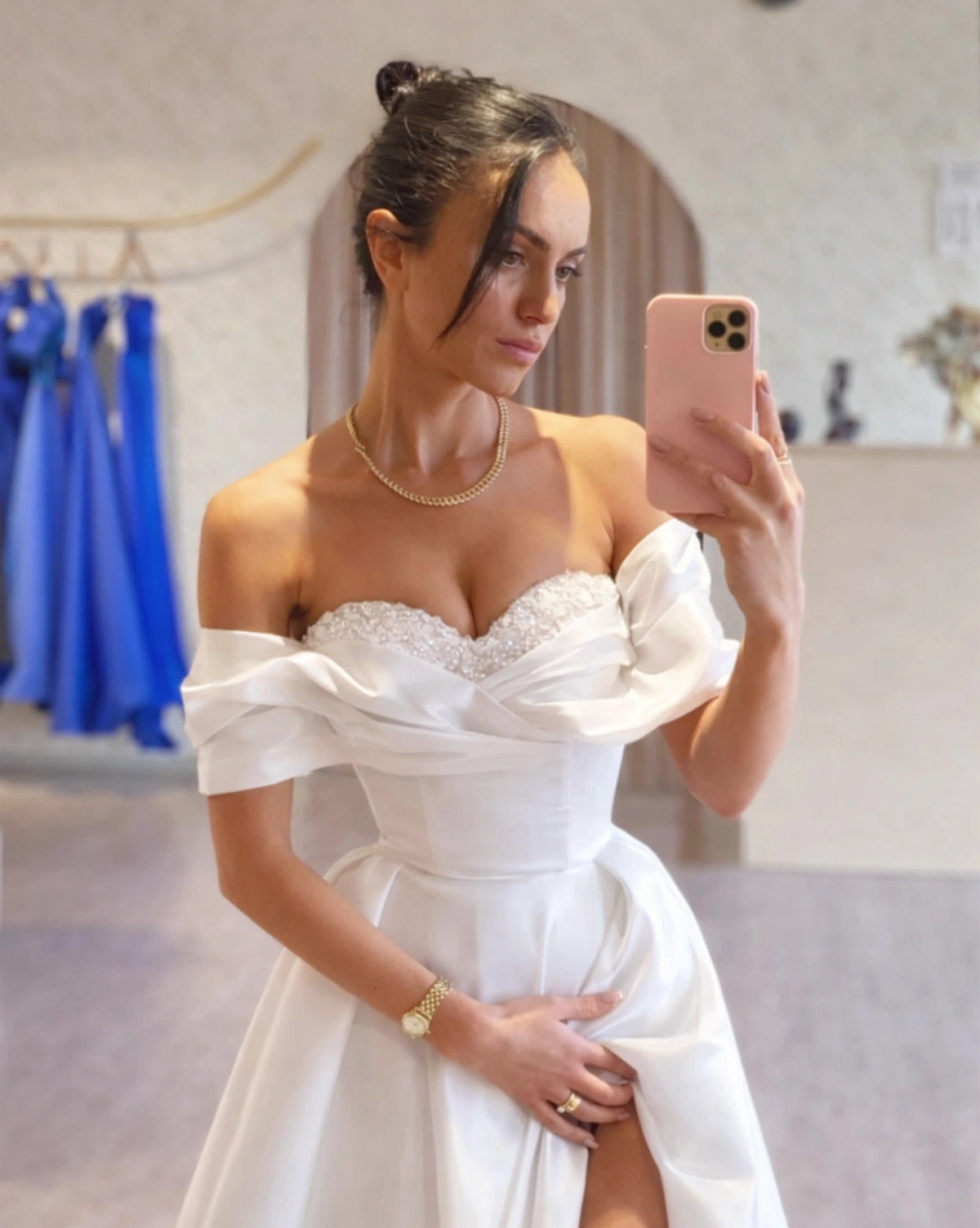 Rochie lunga Caterina Alb