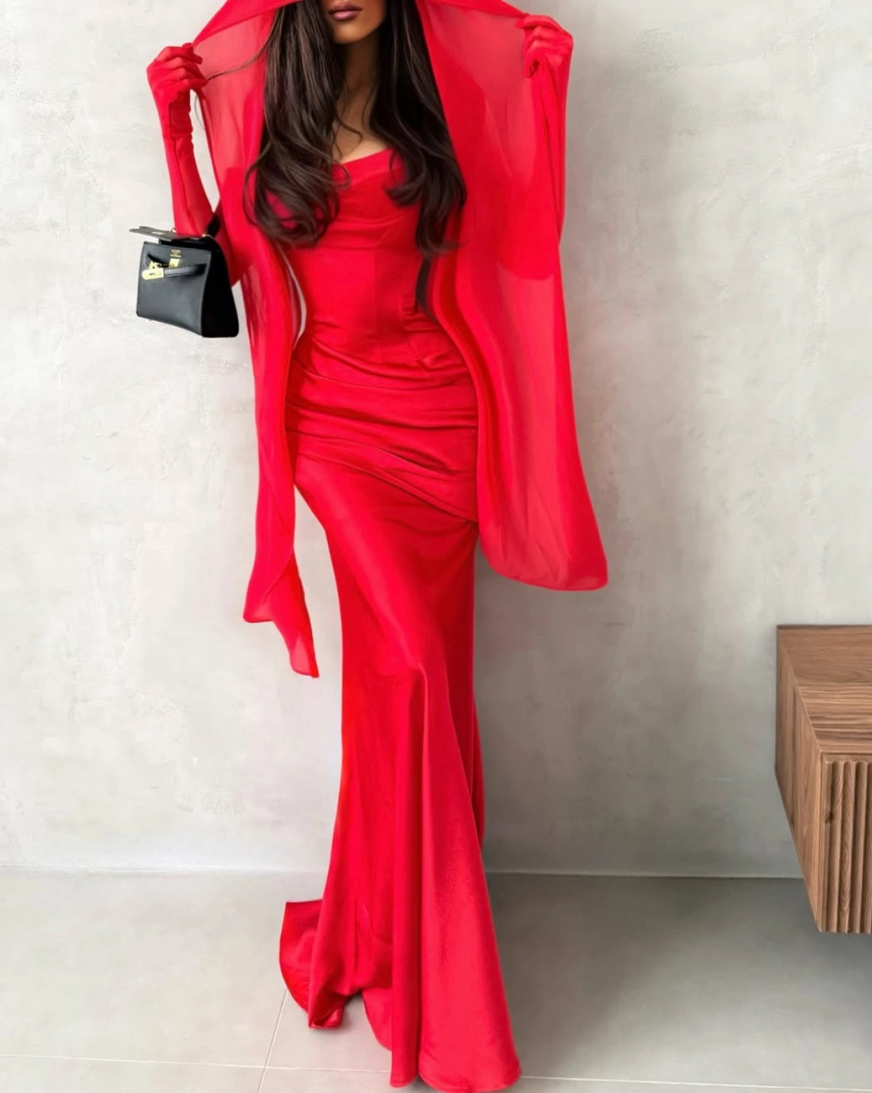 Rochia Timeea Rosu tafta elastica