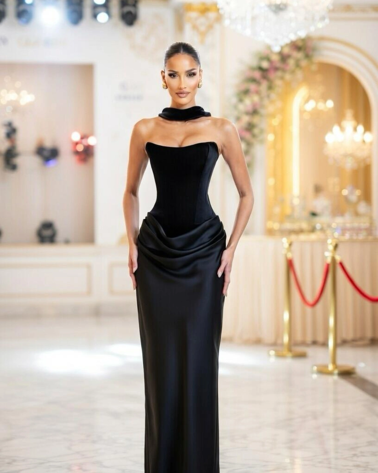 Rochia Alessia Negru corset 