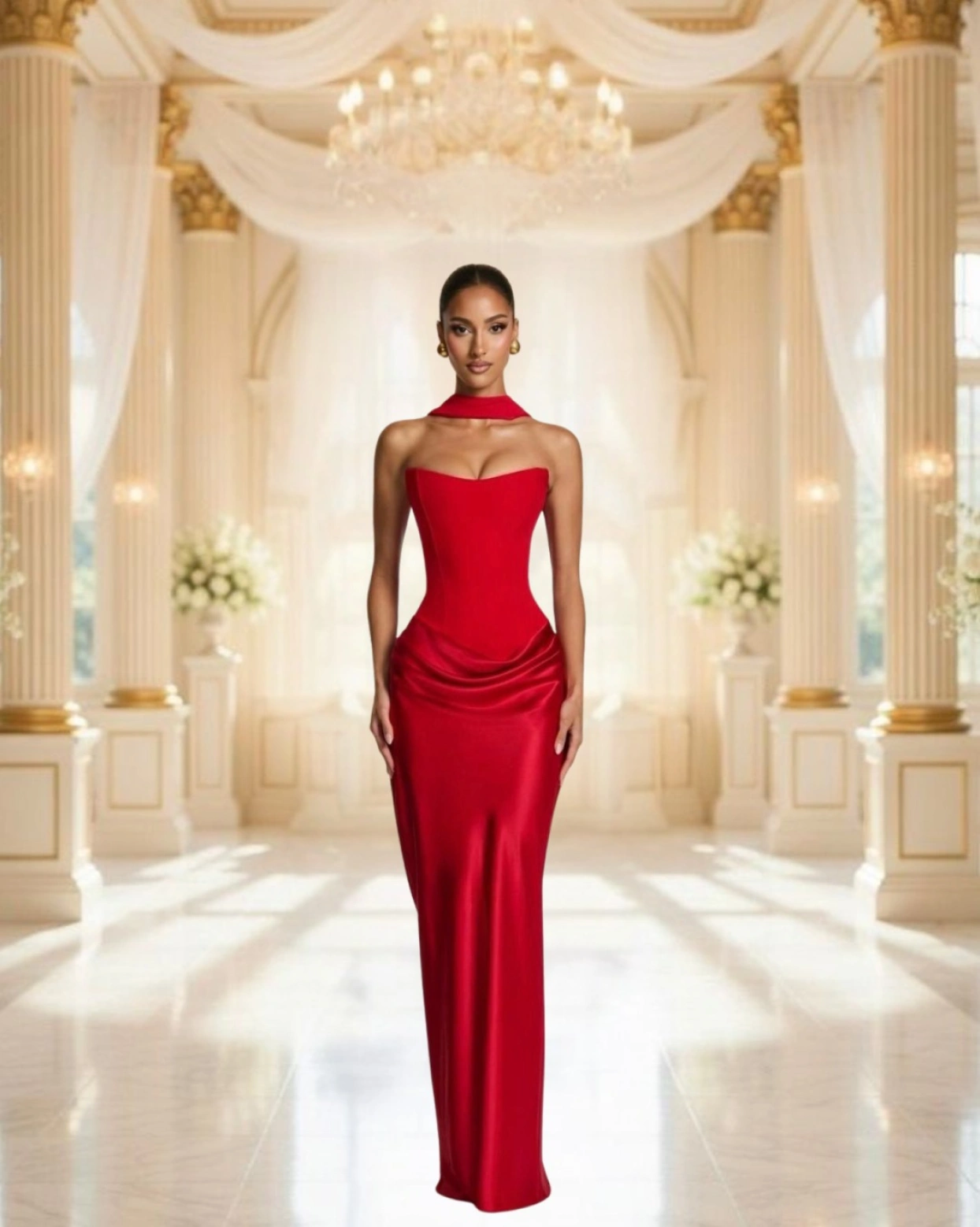 Rochia Alessia Rosu corset 