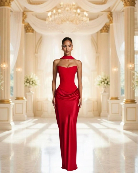 Rochia Alessia Rosu corset 