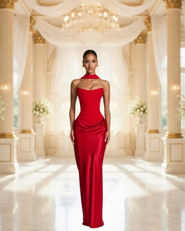 Rochia Alessia Rosu corset 