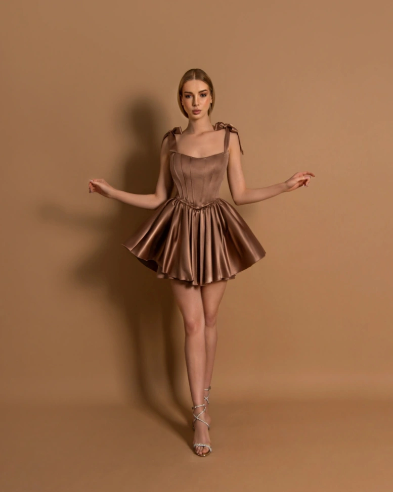 Rochie mini Renee Maroon (fusta pantalon)