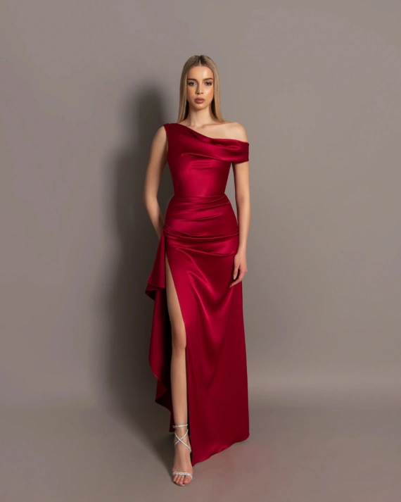 Rochie lunga Carolina Grena mulata tafta elastica