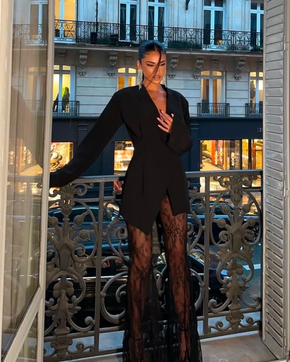 Set Sasha Negru 2 Piese sacou si pantaloni