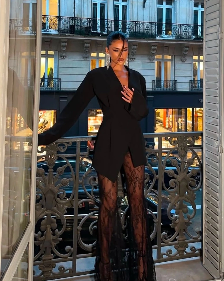 Set Sasha Negru 2 Piese sacou si pantaloni