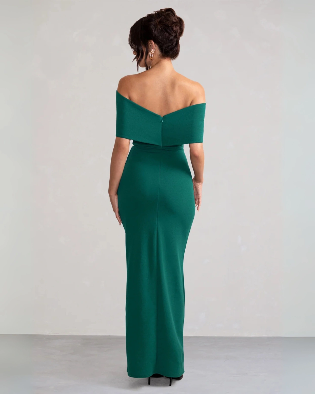 Rochie lunga Celline Verde cambrata 