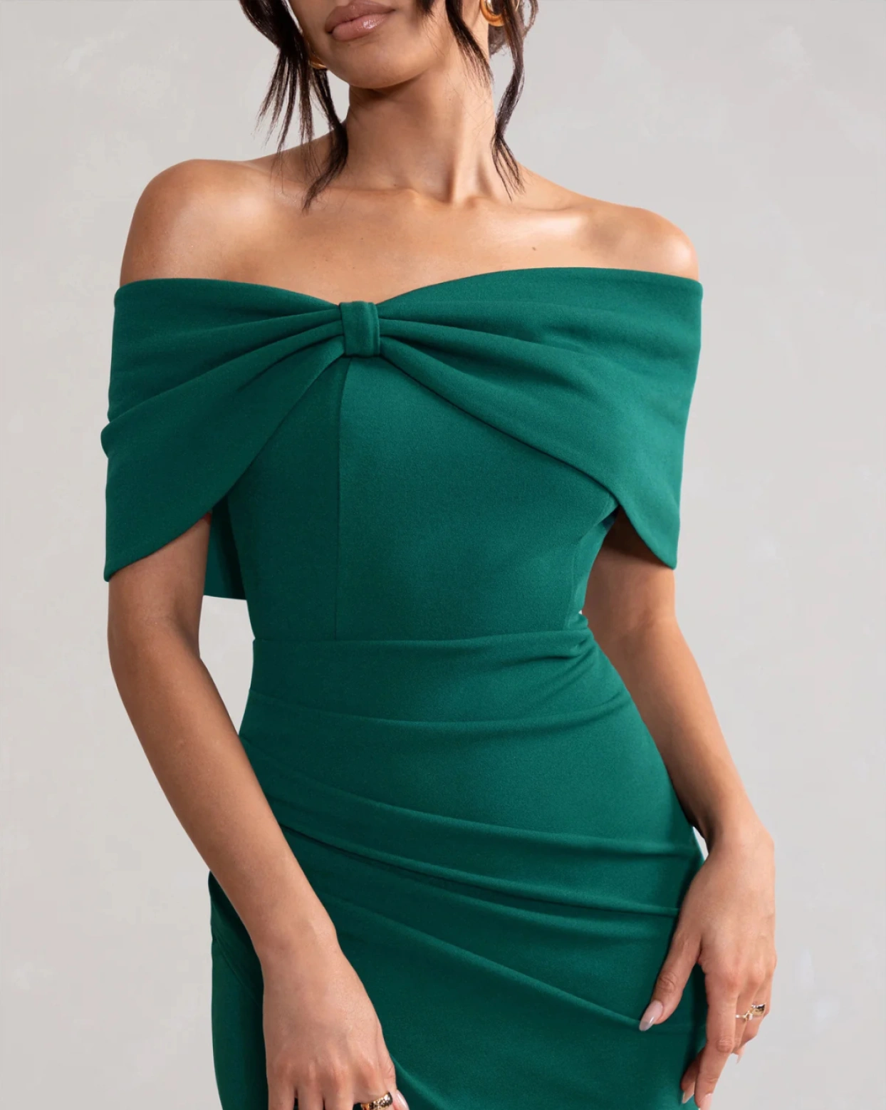 Rochie lunga Celline Verde cambrata 