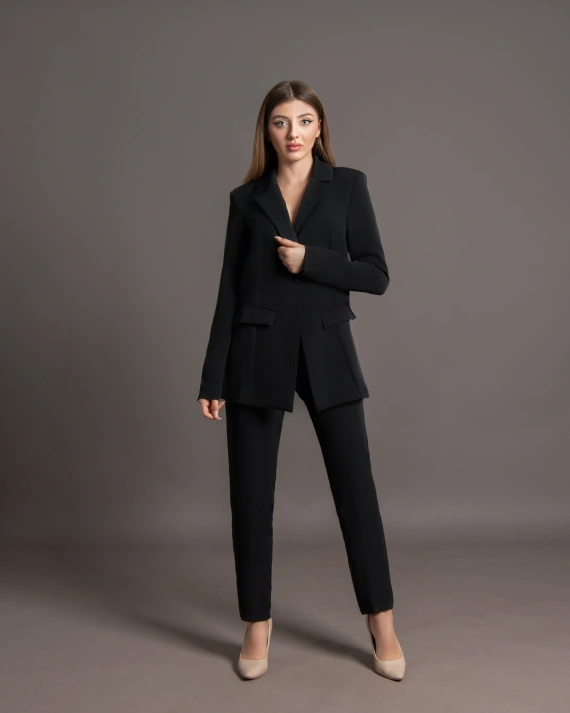 Costum Amira Negru 2 piese sacou si pantaloni