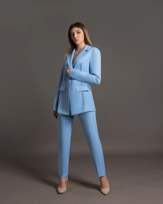 Costum Amira Bleu 2 piese sacou si pantaloni