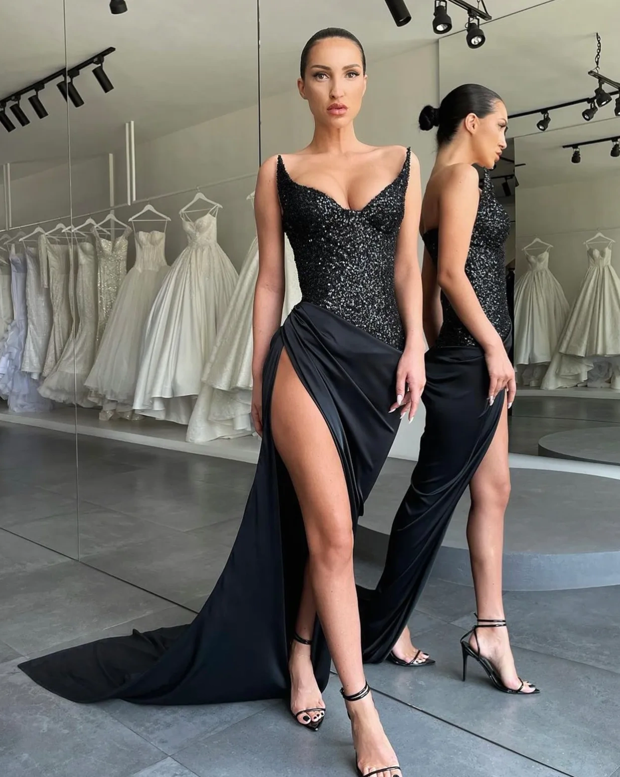 Rochie Moya Negru bust paiete