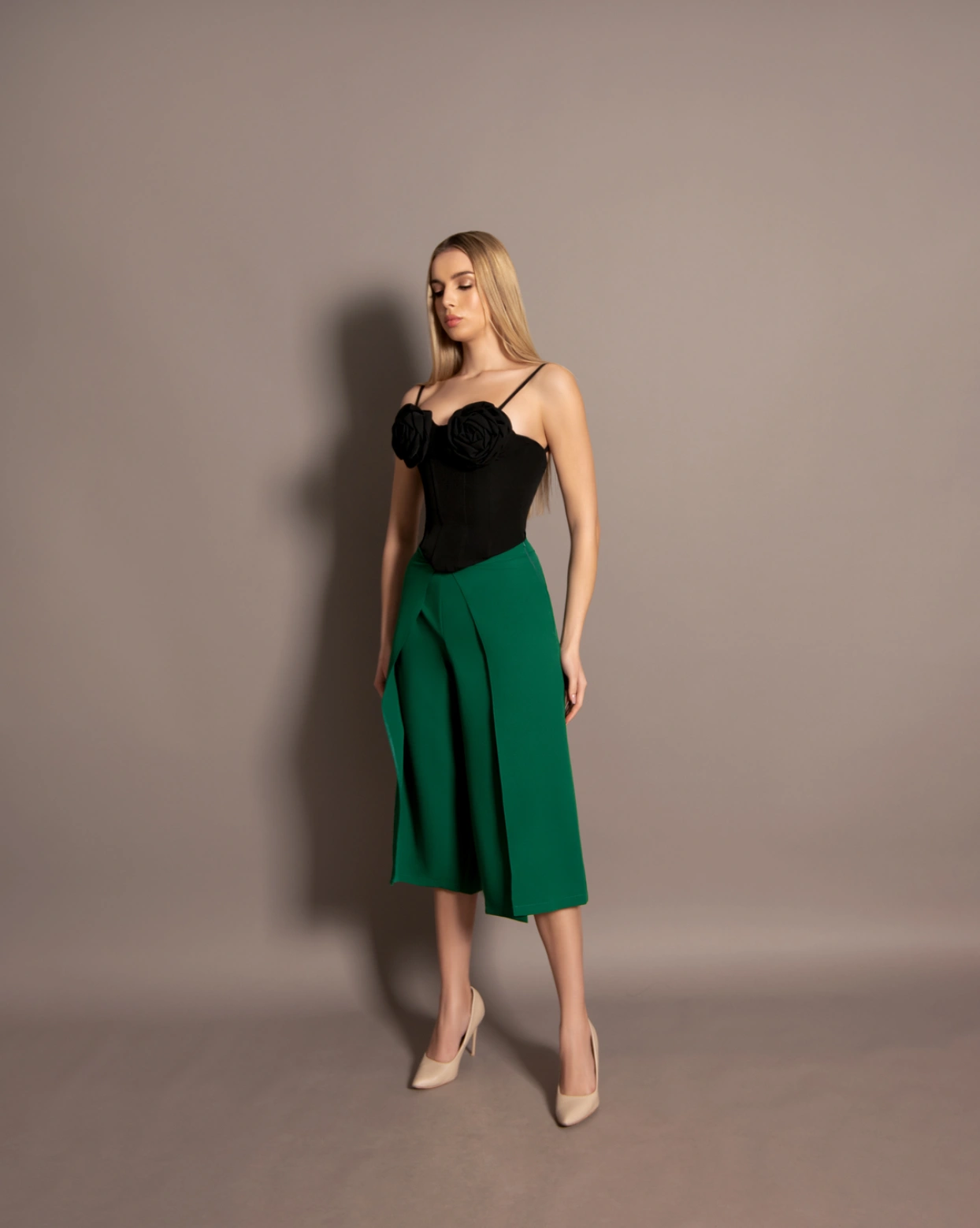 Pantaloni Flare Verde