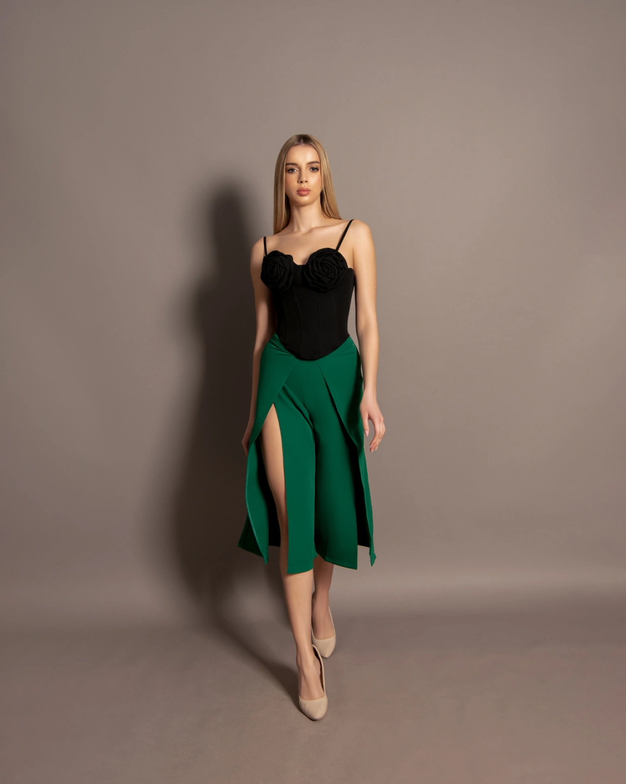 Pantaloni Flare Verde