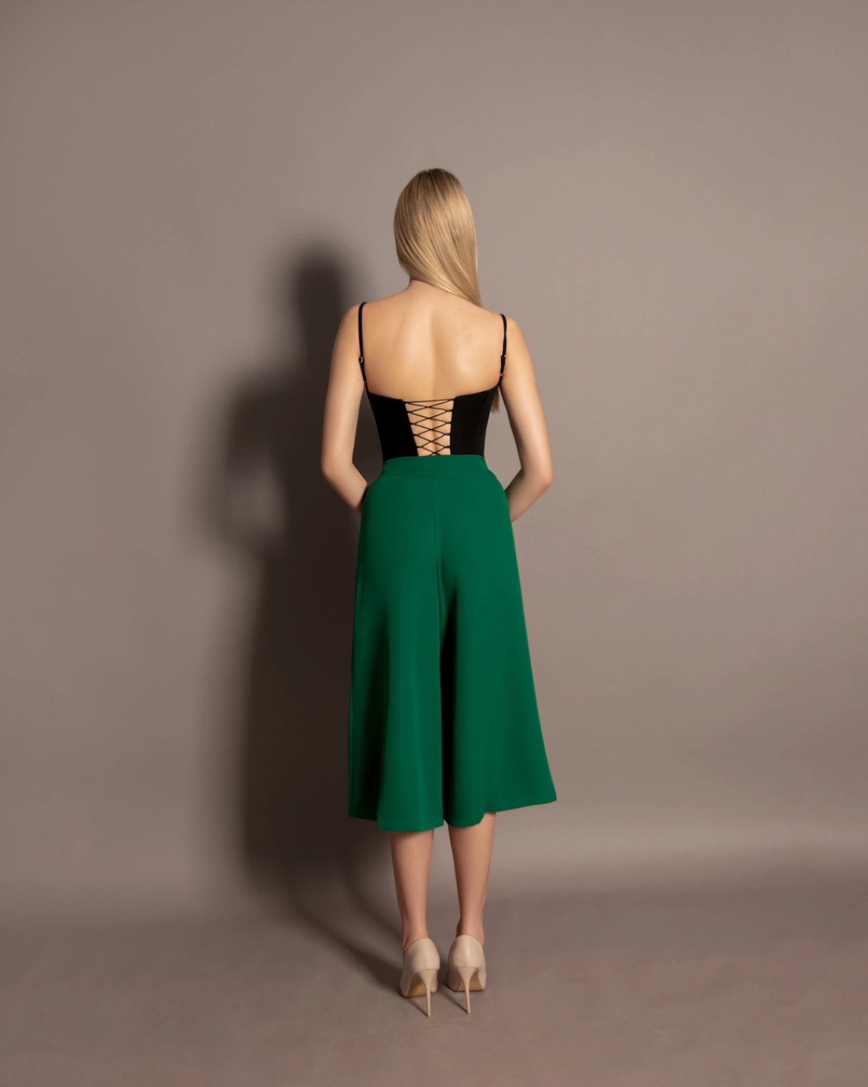 Pantaloni Flare Verde