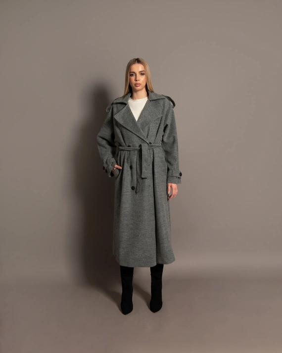 Palton Kevin Gri inchidere cu captusit pe interior