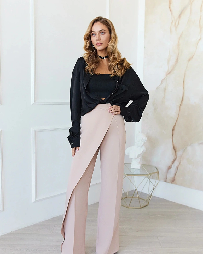 Pantaloni Talie Inalta Paola Nude
