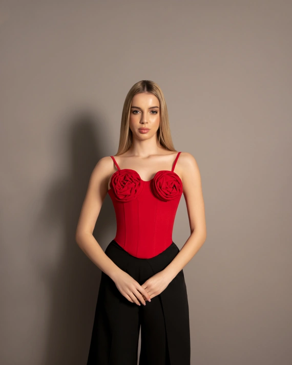 Rosa Corset Top Rosu