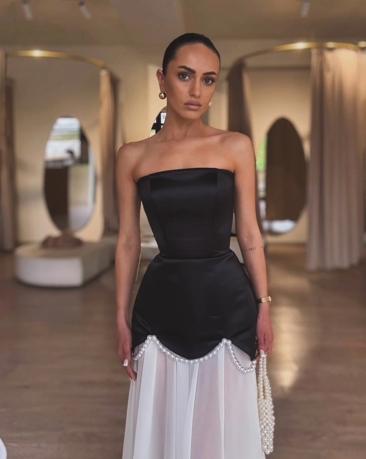 Rochie maxi Tulum top corset cu fusta Alba