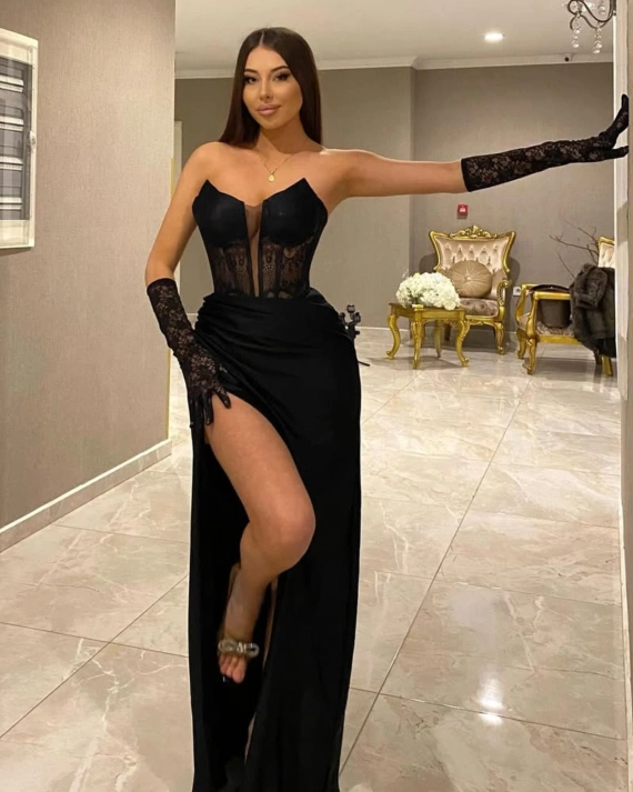 Rochie maxi Thalia corset dantela