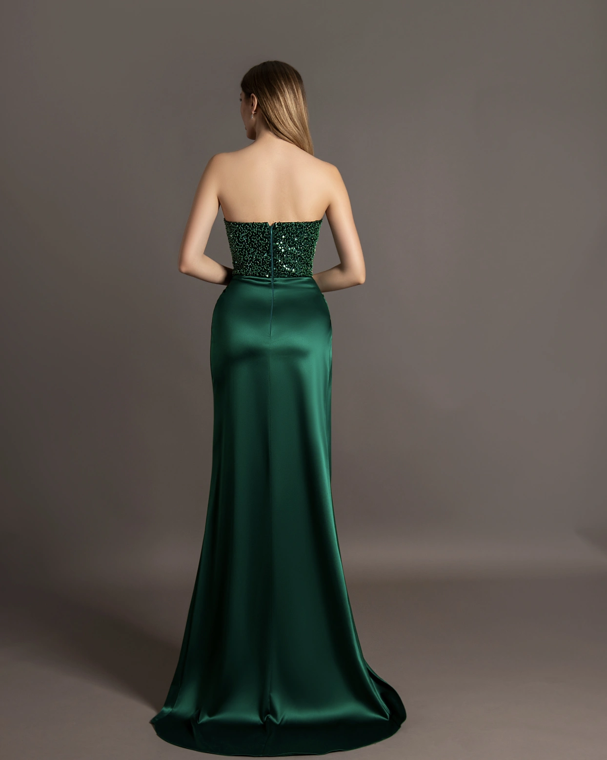 Rochie lunga Wan Verde bust paiete