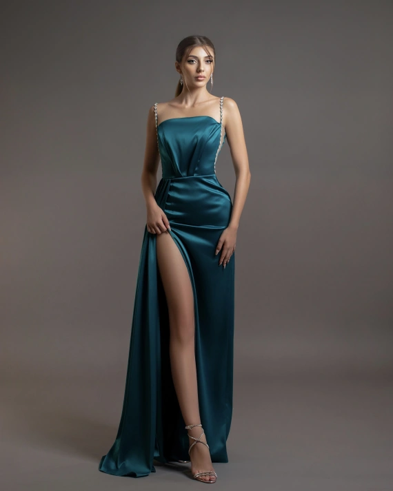 Rochie lunga Viviana bretele pietre semipretioase OUTLET